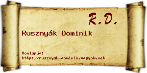 Rusznyák Dominik névjegykártya
